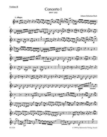 Concerto For Harpsichord And Strings No. 1 D Minor BWV 1052 By Johann Sebastian Bach Free Sheet Music