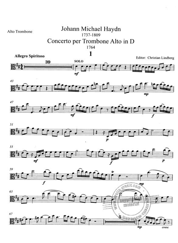 Concerto Per Trombone Alto By Leopold Mozart Free Sheet Music