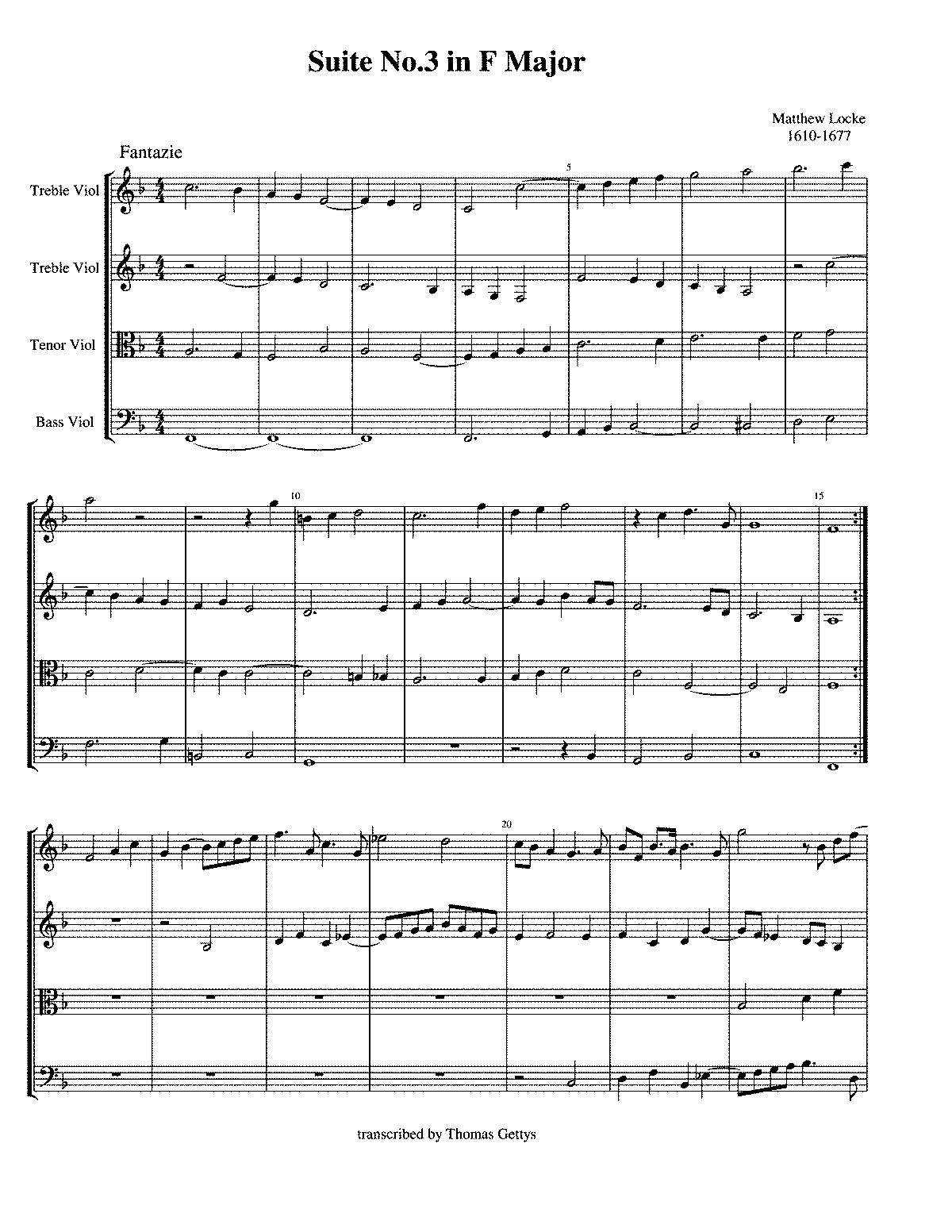 Consort Music In Four Parts By John Jenkins Free Sheet Music