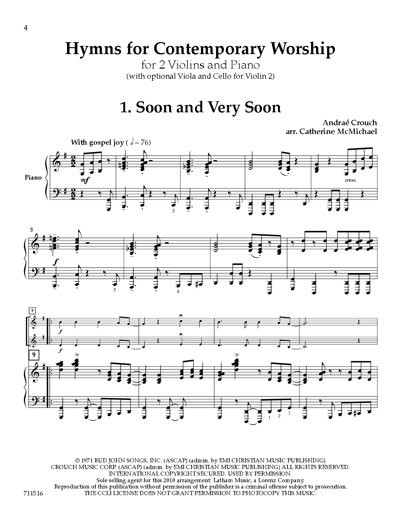 Contemporary Hymns And Songs By John Carter Free Sheet Music