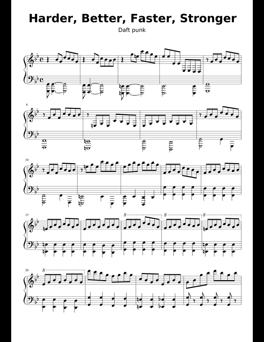 Daft Punk By Pentatonix Free Sheet Music