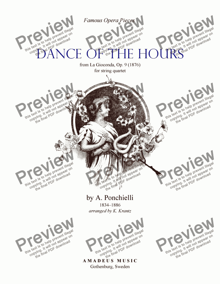 Dance Of The Hours (La Gioconda) For String Quartet By A. Ponchielli Free Sheet Music