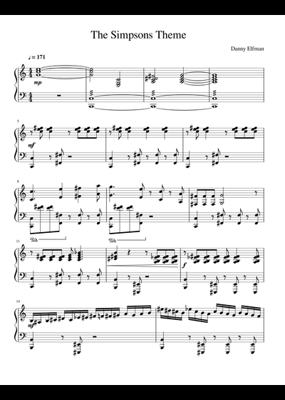 Danny Elfman -- Piano Quartet By Danny Elfman Free Sheet Music