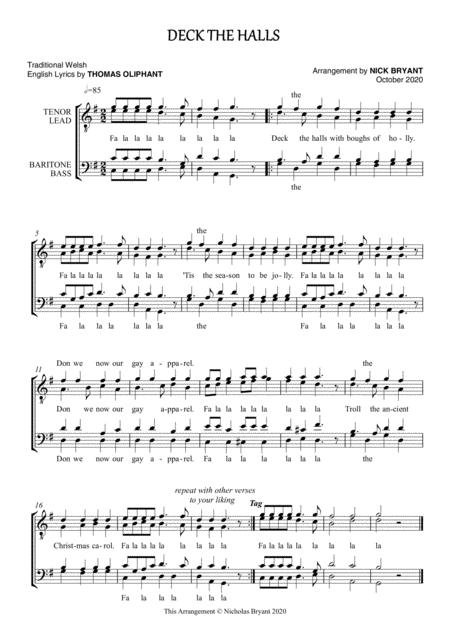 Deck The Halls By Nick Bryant Free Sheet Music