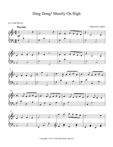 Ding Dong Merrily On High - Pedal Harp Solo By Regina Ederveen Free Sheet Music