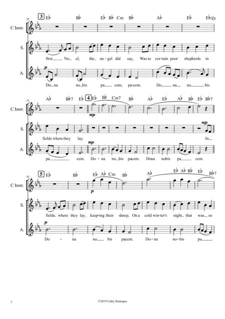 Dona Nobis Pacem (with Canon In D And The First Noel) Trio: Soprano/Alto Voices, C Instrument By Johann Pachelbel Free Sheet Music