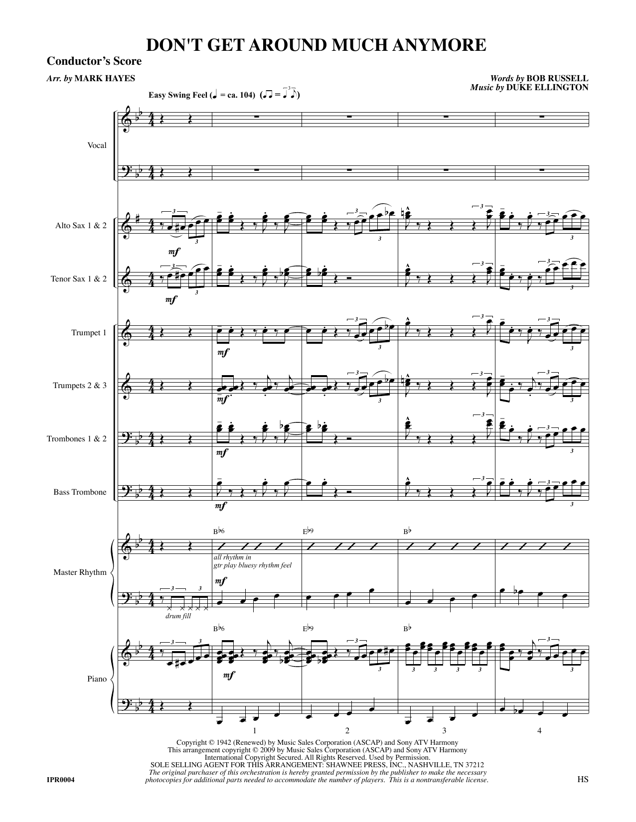 Don't Get Around Much Anymore (arr. Mark Hayes) - Master Rhythm By Duke Ellington Free Sheet Music