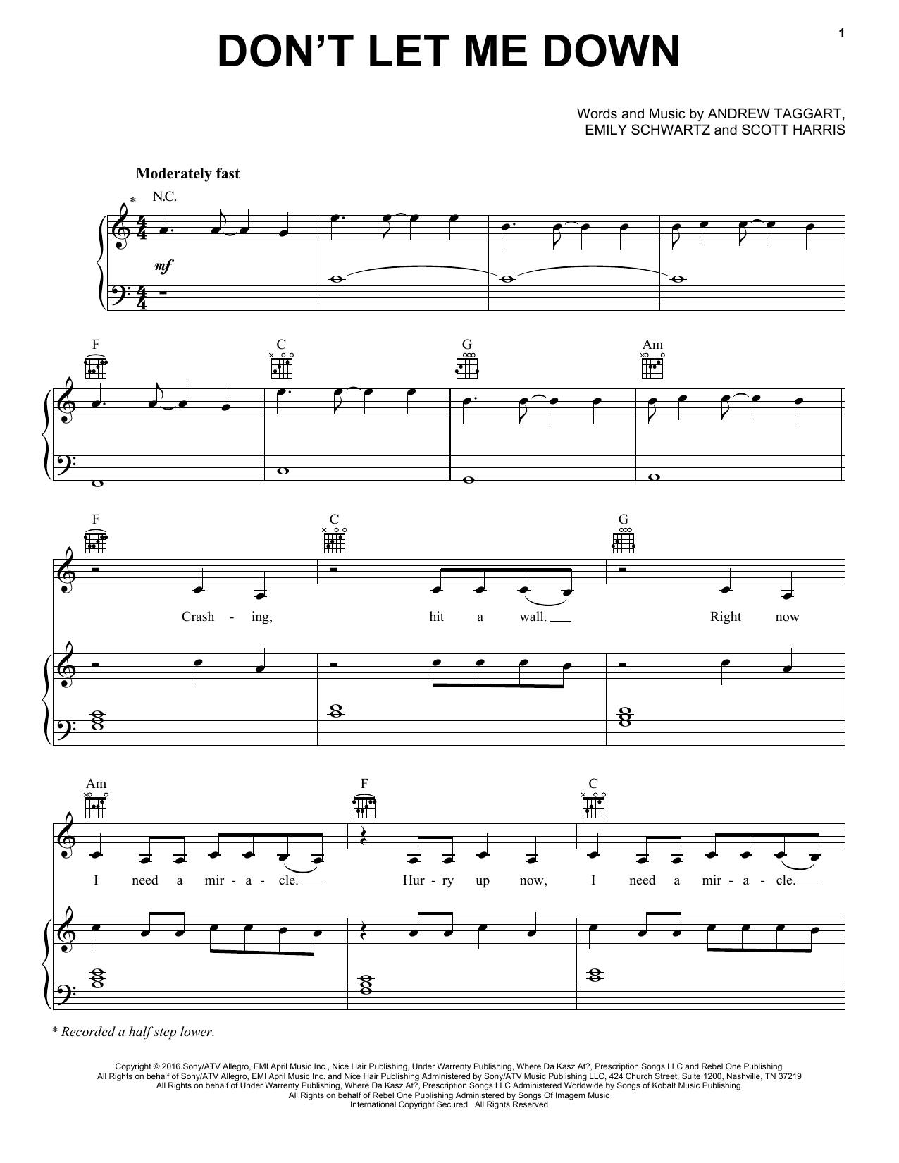 Don't Let Me Down By The Beatles Free Sheet Music