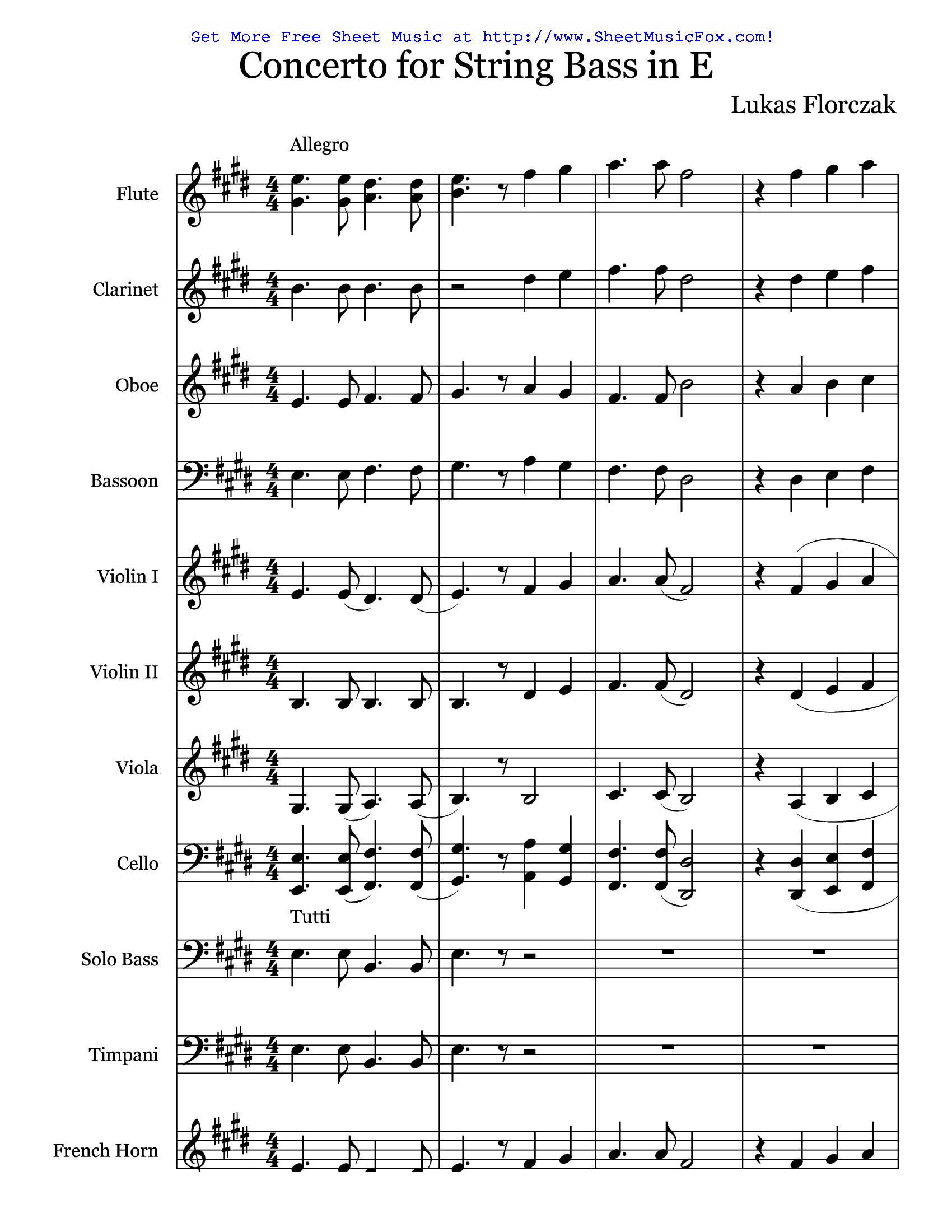 Double Bass Concerto By Aix Free Sheet Music