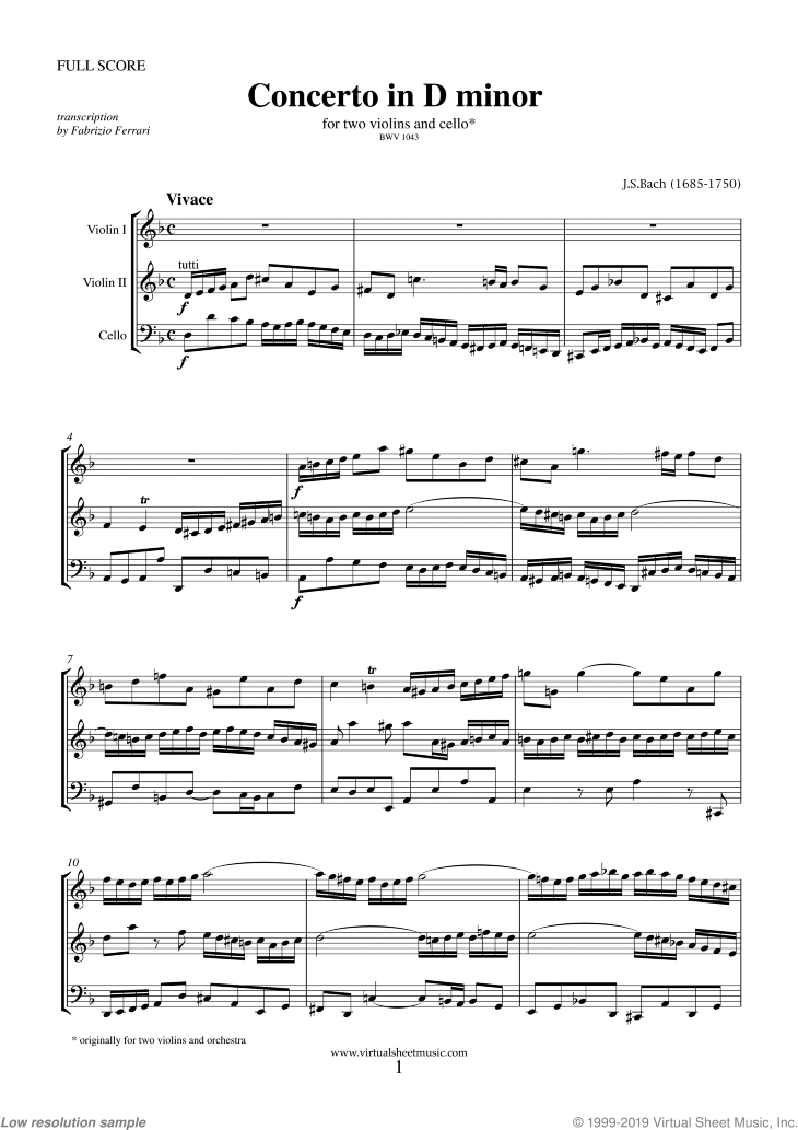 Double Concerto For Violin And Cello By Philip Glass Free Sheet Music