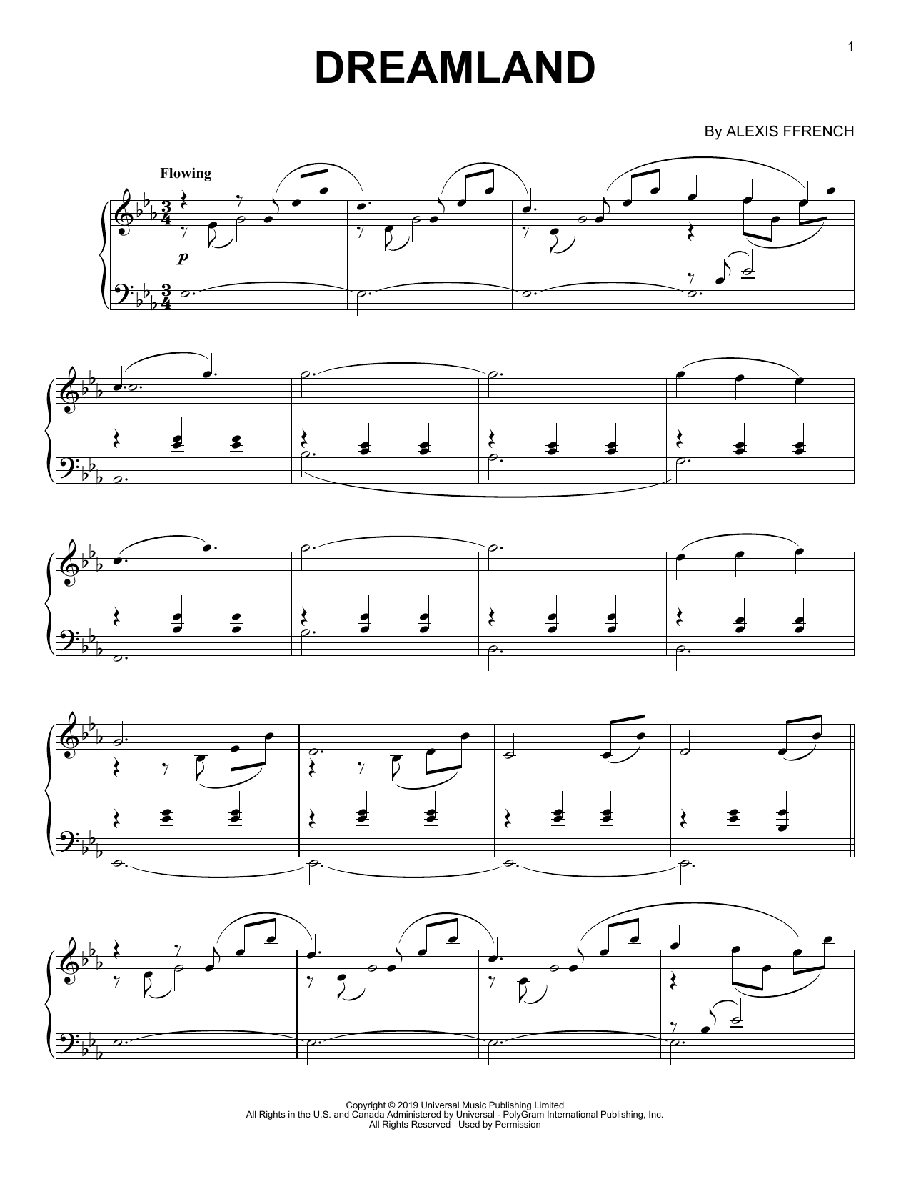 Dreamland By Carolyn C. Setliff Free Sheet Music