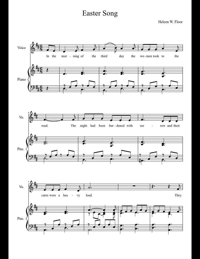 Easter Piano Variations By Dengler Free Sheet Music