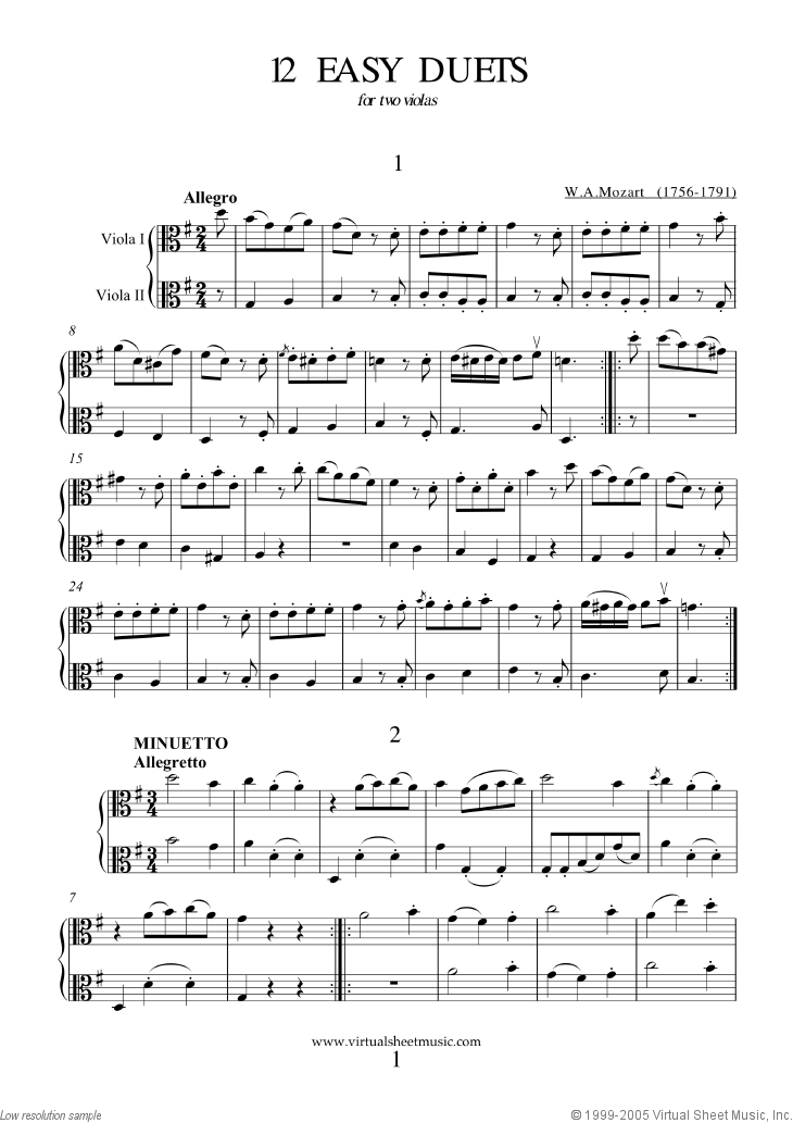 Easy Classical Duets 2 By Various Free Sheet Music