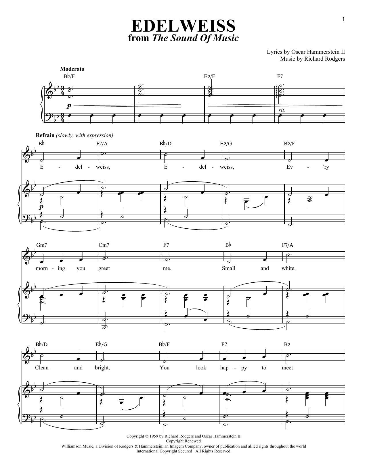 Edelweiss By Richard Rodgers Free Sheet Music