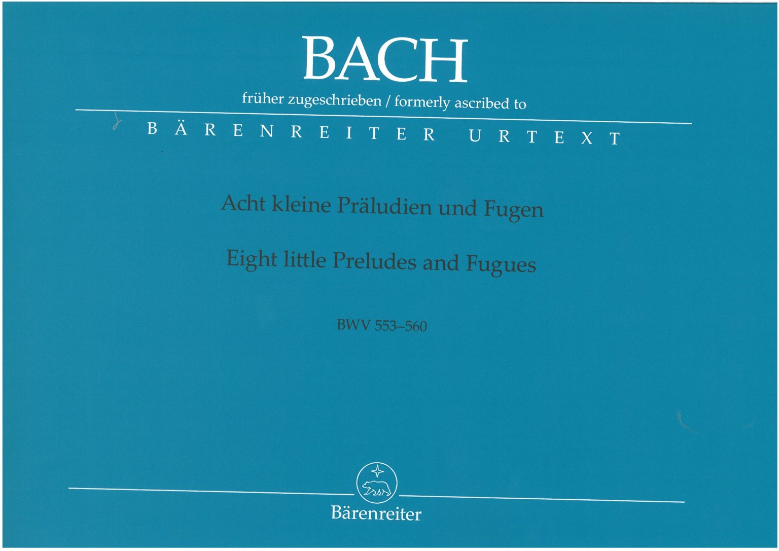 Eight Little Preludes And Fugues, BWV 553-560 By Johann Sebastian Bach Free Sheet Music