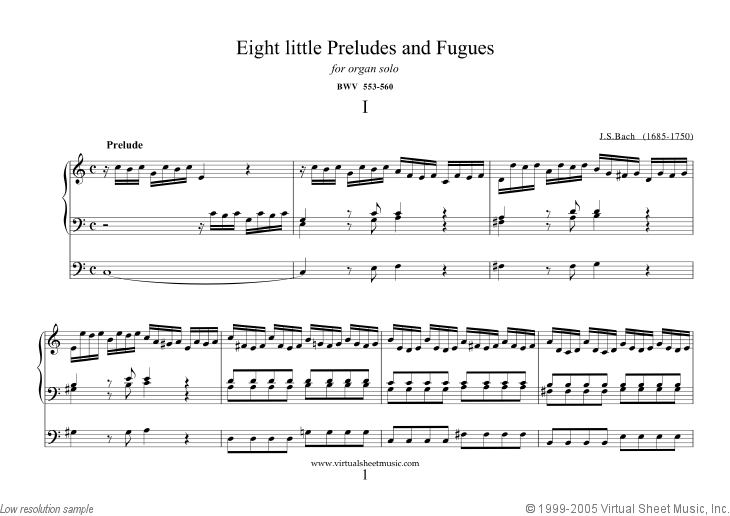 Eight Little Preludes And Fugues By John A. Behnke Free Sheet Music