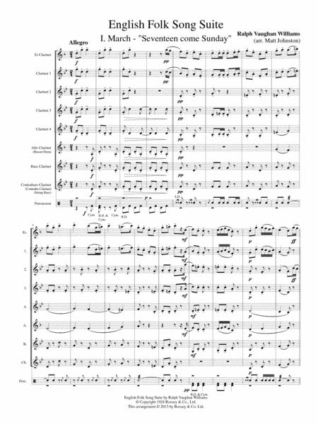 English Folk Song Suite For Clarinet Choir By Ralph Vaughan Williams Free Sheet Music