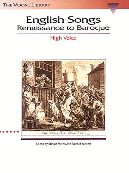 English Songs: Renaissance To Baroque By Various Free Sheet Music