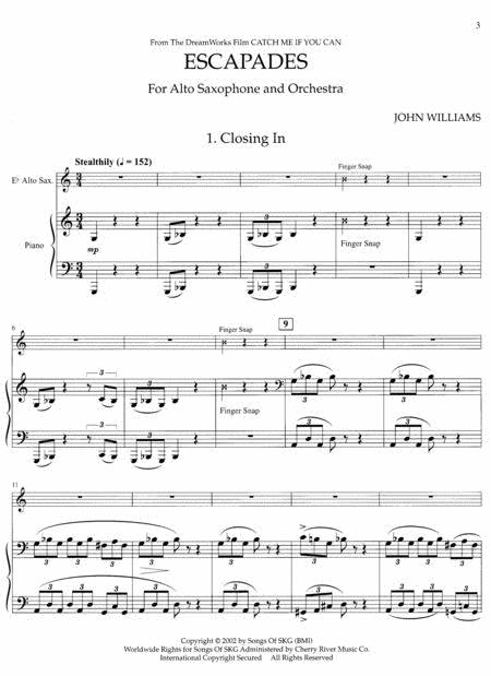 Escapades (from Catch Me If You Can) By John Williams Free Sheet Music