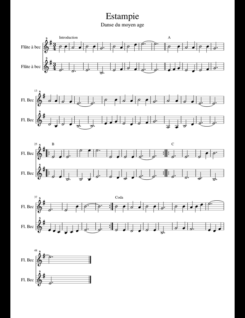 Estampie By William Francis McBeth Free Sheet Music