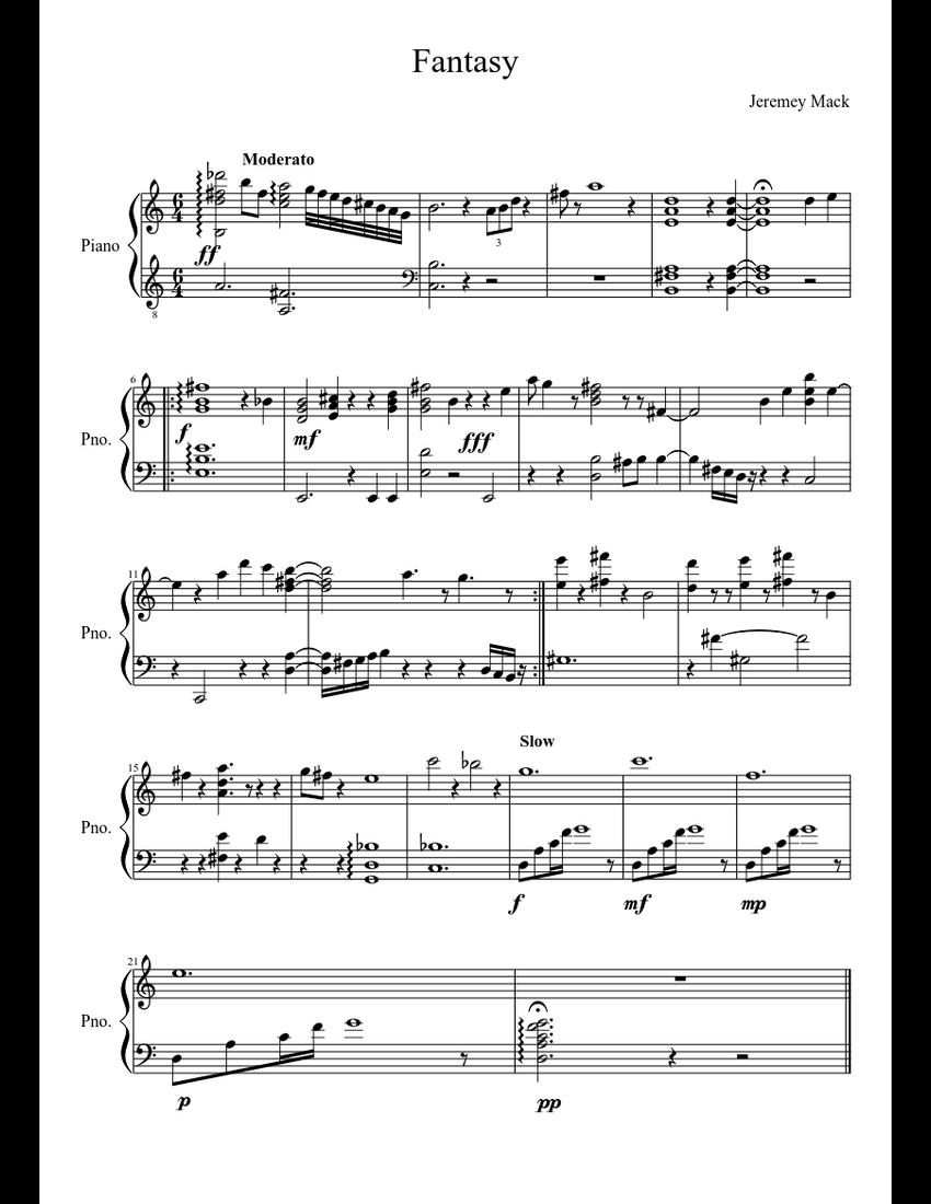 Fantasy By Sigismond Stojowski Free Sheet Music