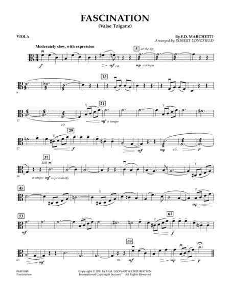 Fascination (Valse Tzigane) - Viola By F.D. Marchetti Free Sheet Music