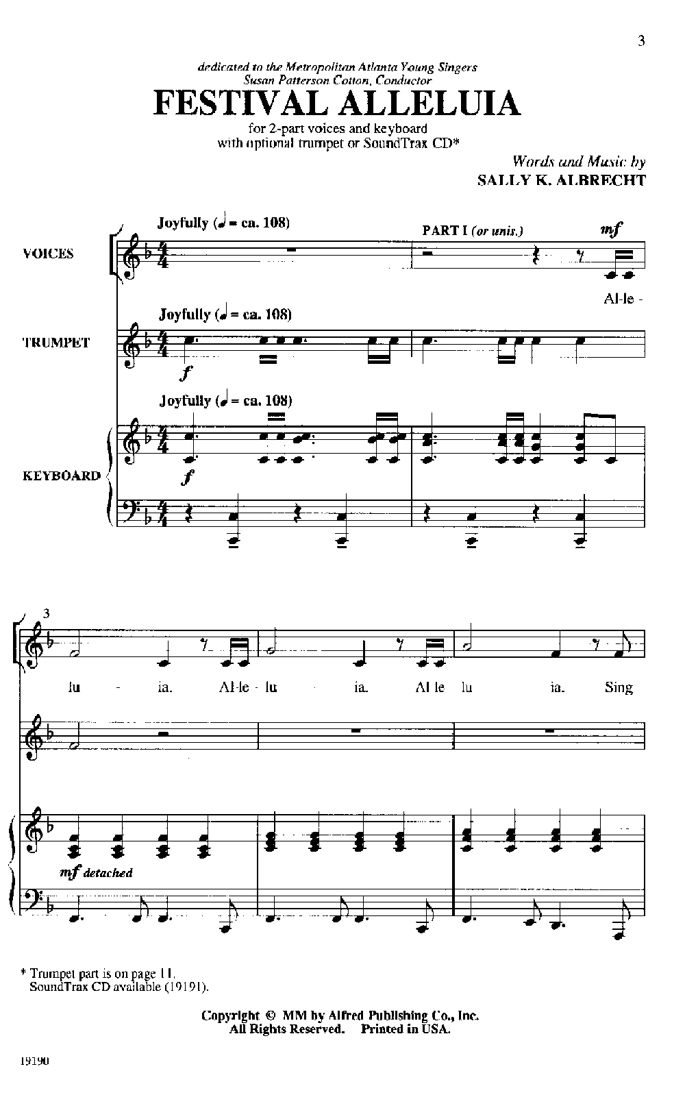 Festival Alleluia By Allen Pote Free Sheet Music