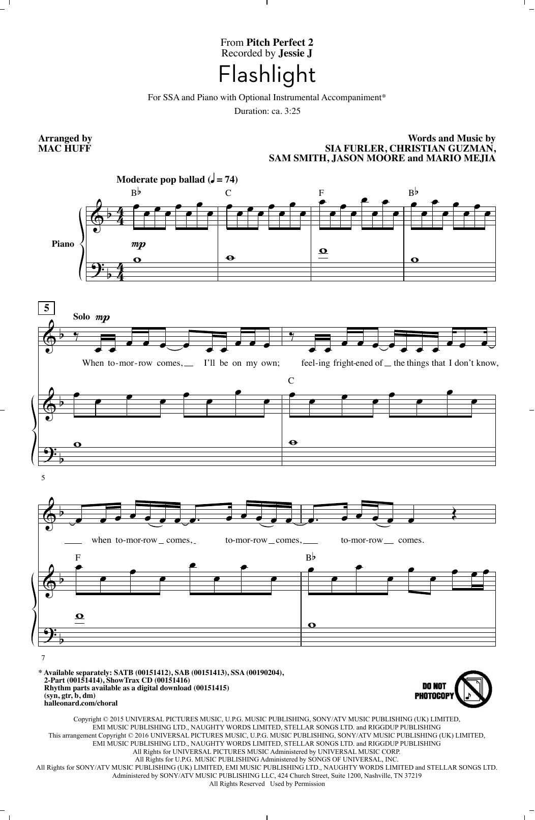 Flashlight (arr. Mac Huff) By Christian Guzman Free Sheet Music