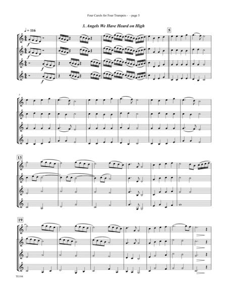 Four Carols For Four Trumpets By Traditional Free Sheet Music