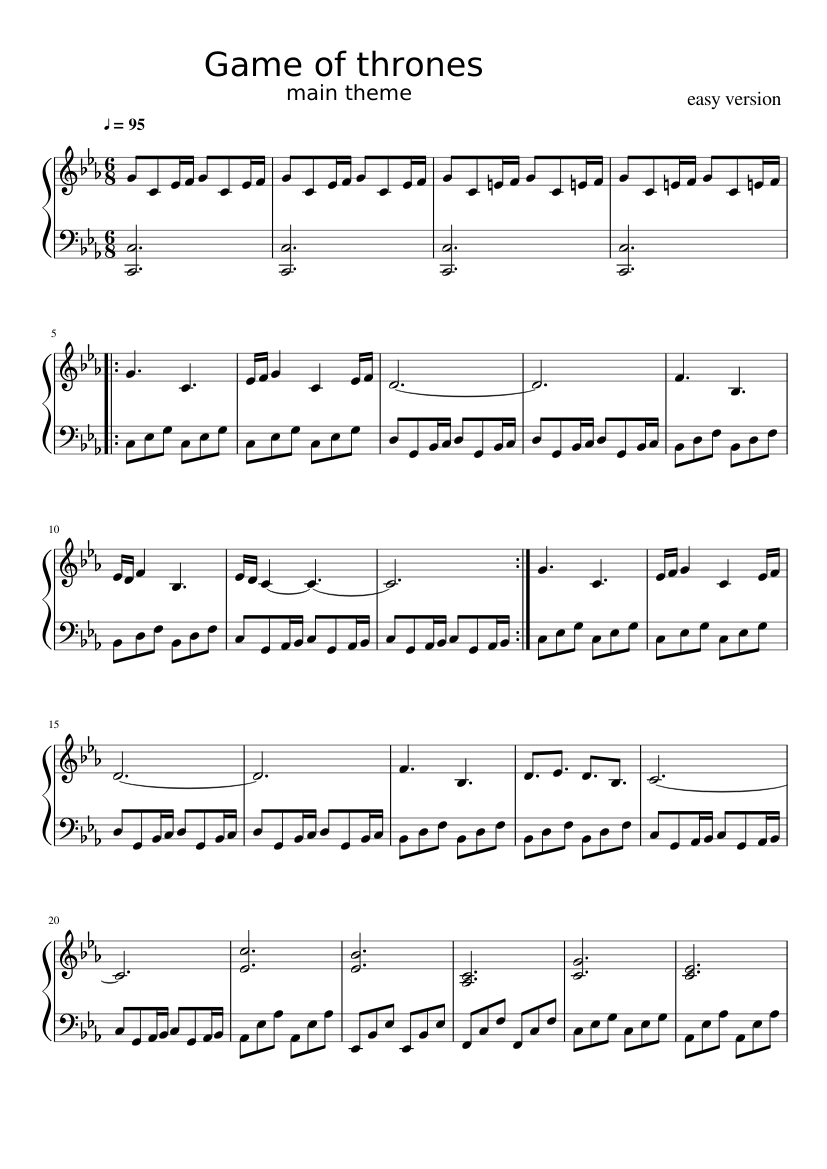 Game Of Thrones By Amos Lee Free Sheet Music