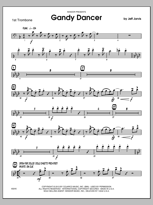 Gandy Dancer By Jeff Jarvis Free Sheet Music