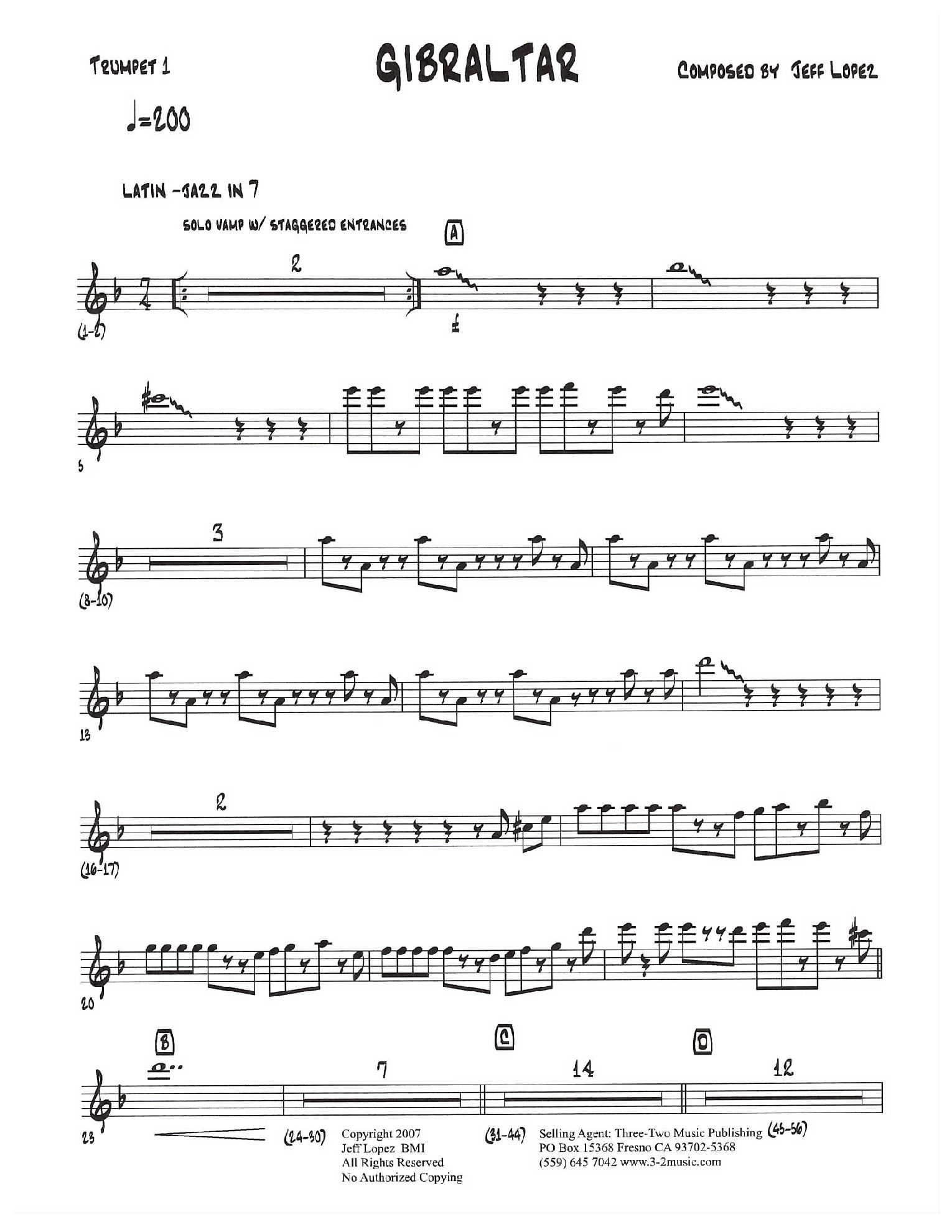 Gibraltar By Freddie Hubbard Free Sheet Music