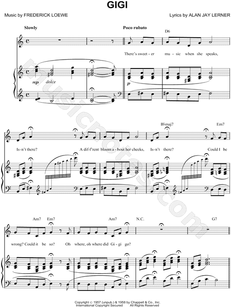 Gigi (Choral Selection) By Frederick Loewe Free Sheet Music