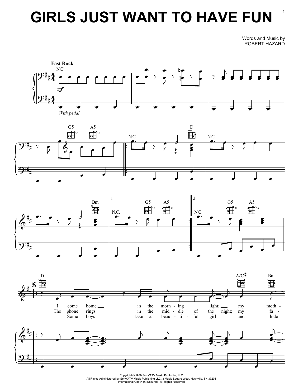 Girls Just Want To Have Fun By Miley Cyrus Free Sheet Music