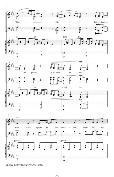 Glory (Let There Be Peace) (arr. David Angerman) By David Angerman Free Sheet Music