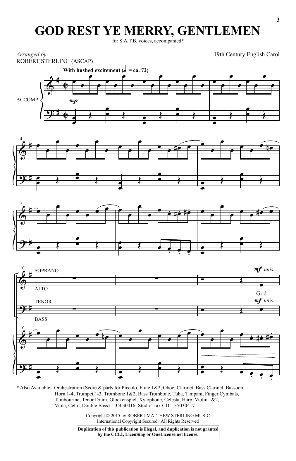 God Rest Ye Merry, Gentlemen By Heather Sorenson Free Sheet Music