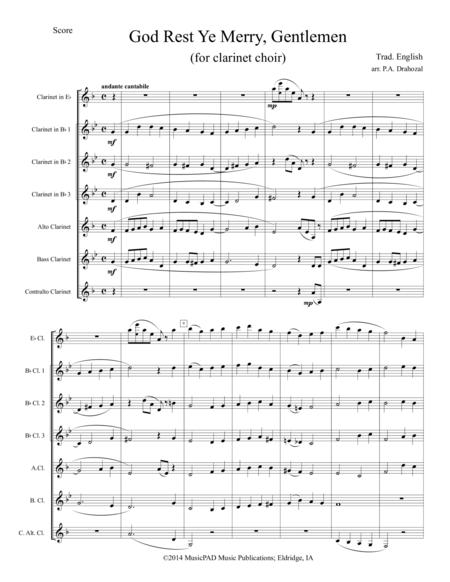 God Rest Ye Merry, Gentlemen (traditional English Carol - For Clarinet Choir) By Traditional English Carol Free Sheet Music