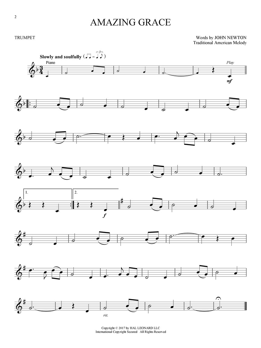 Gospel Hymns For Trumpet By Various Free Sheet Music