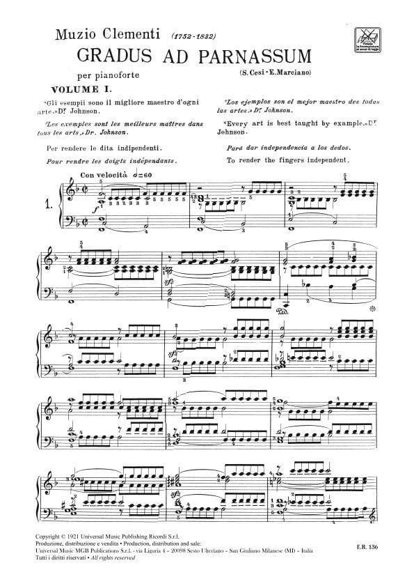 Gradus Ad Parnassum - Book 1 By Muzio Clementi Free Sheet Music