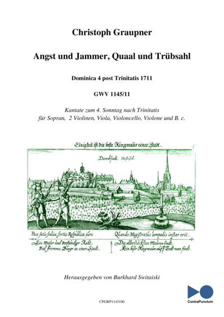 Graupner Christoph Cantata Angst Und Jammer, Quaal Und Trübsahl GWV 1145/11 By Christoph Graupner Free Sheet Music