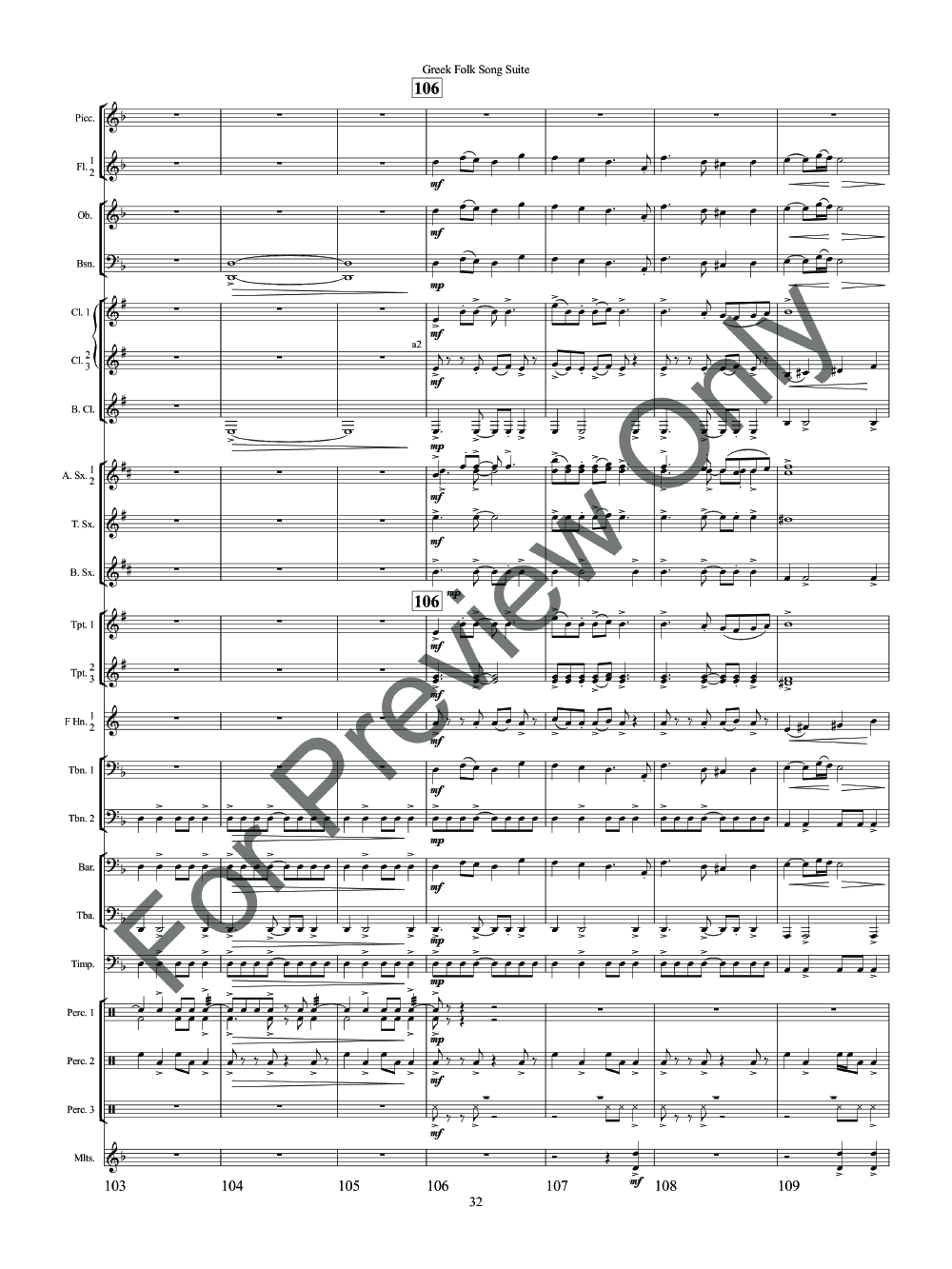 Greek Folk Song Suite By Franco Cesarini Free Sheet Music