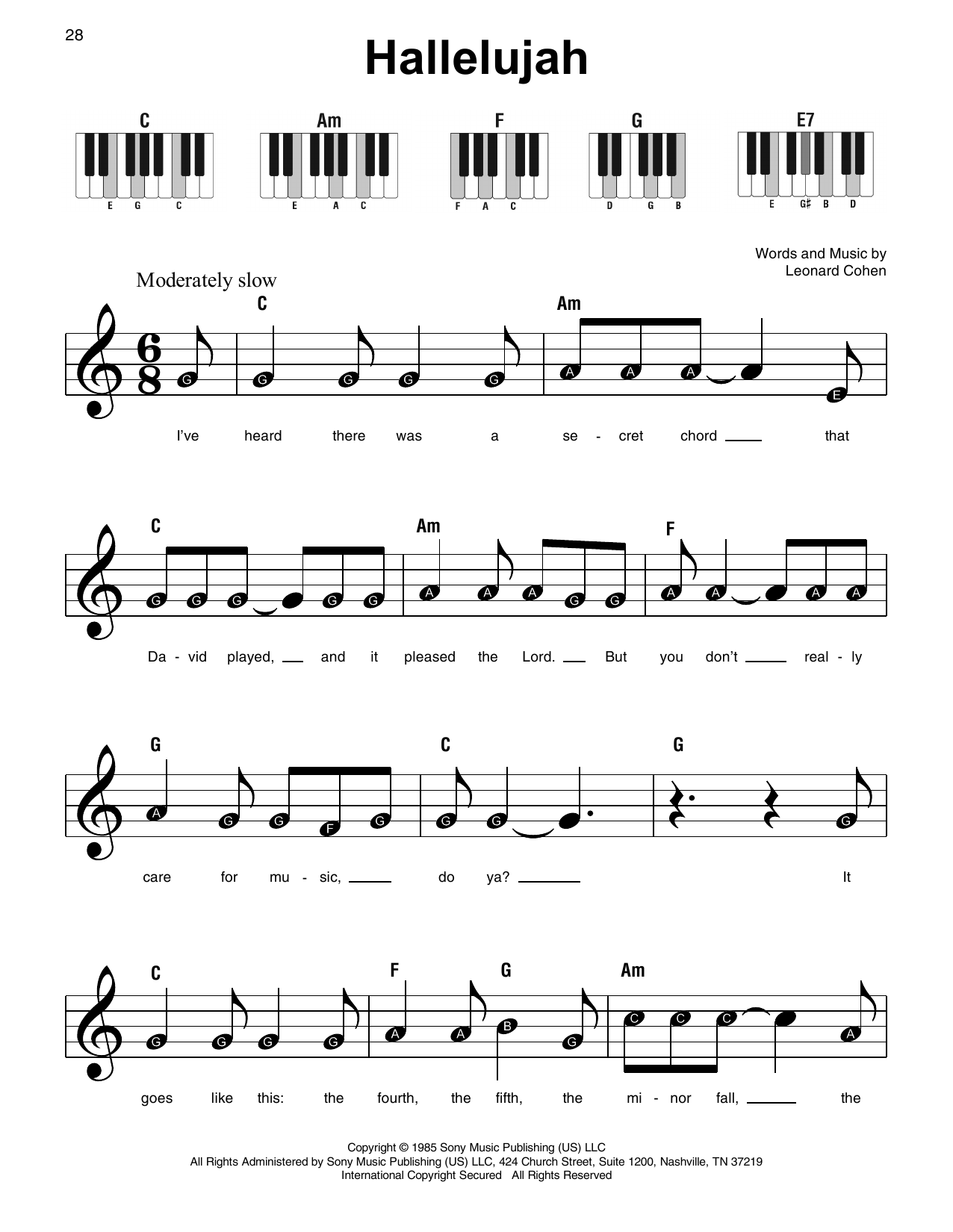 Hallelujah By Lee DeWyze Free Sheet Music