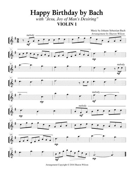 Happy Birthday By Bach (for String Quartet) By Sharon Wilson Free Sheet Music