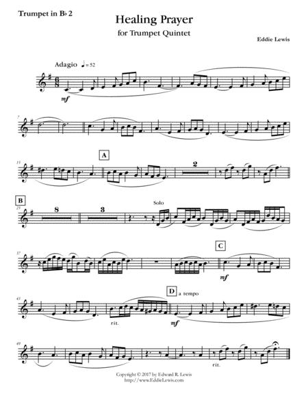 Healing Prayer For Trumpet Quintet By Eddie Lewis By Eddie Lewis Free Sheet Music