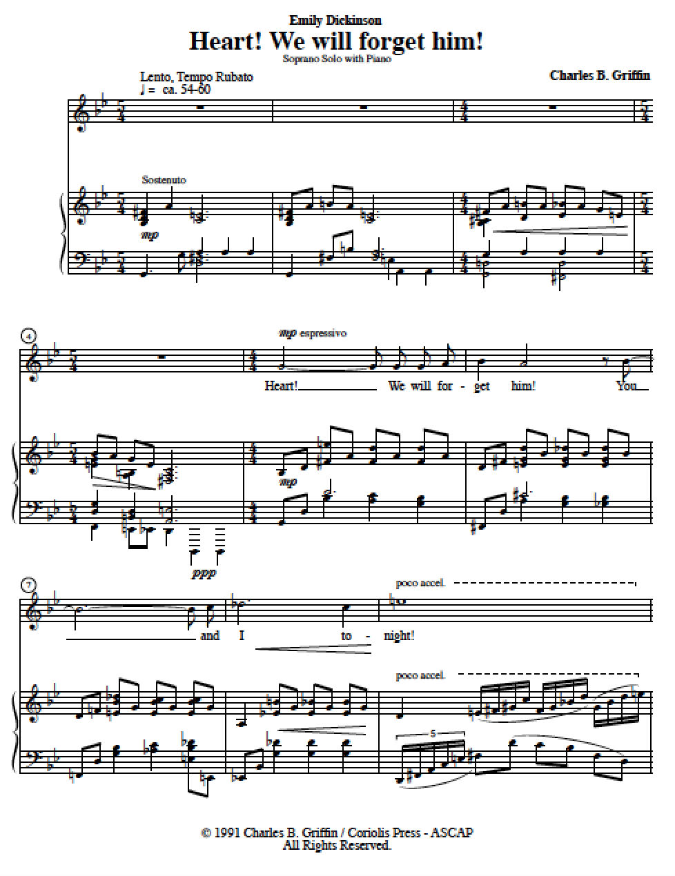 Heart, We Will Forget Him!: From Three Love Songs By James Q. Mulholland Free Sheet Music