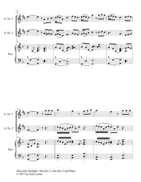 HEAVENLY SUNLIGHT (Trio - Flute 1, Flute 2 & Piano With Score/Parts) By G. H. COOK Free Sheet Music