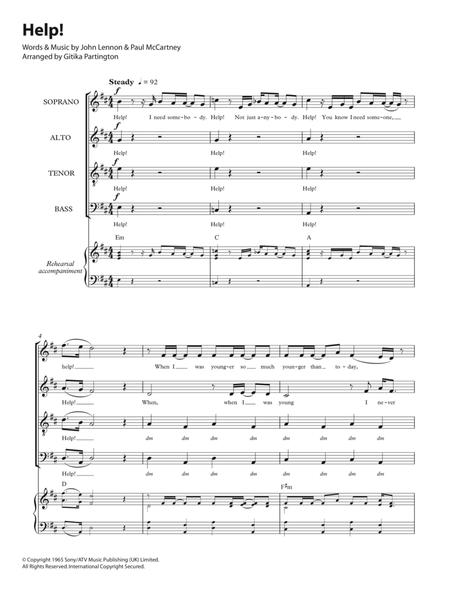 Help! (arr. Gitika Partington) By The Beatles Free Sheet Music