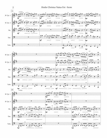 Hodie Christus Natus Est - Brass Quintet By Gregorian Chant Free Sheet Music