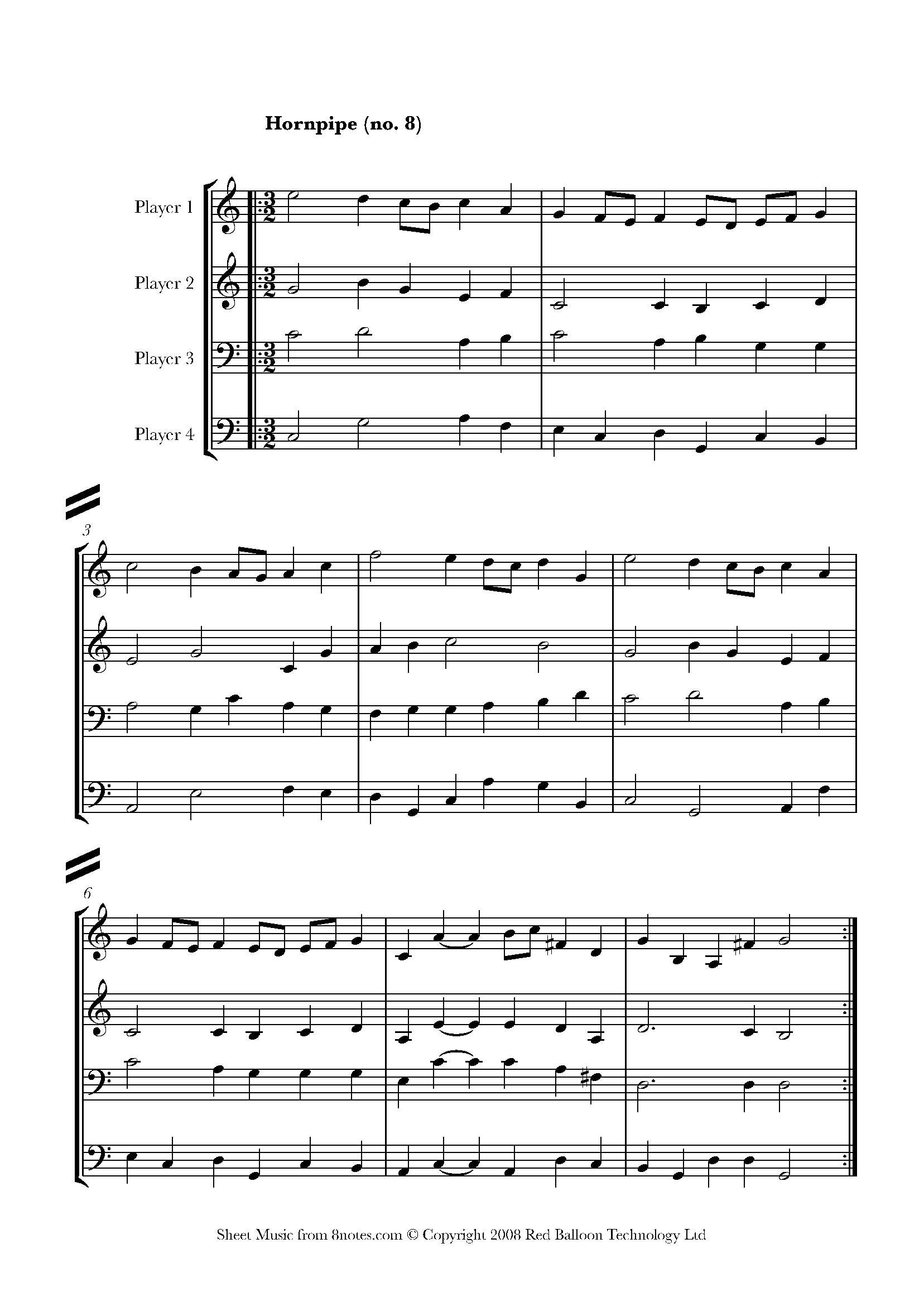 Hornpype For Brass Ensemble (parts) By Hugh Aston Free Sheet Music