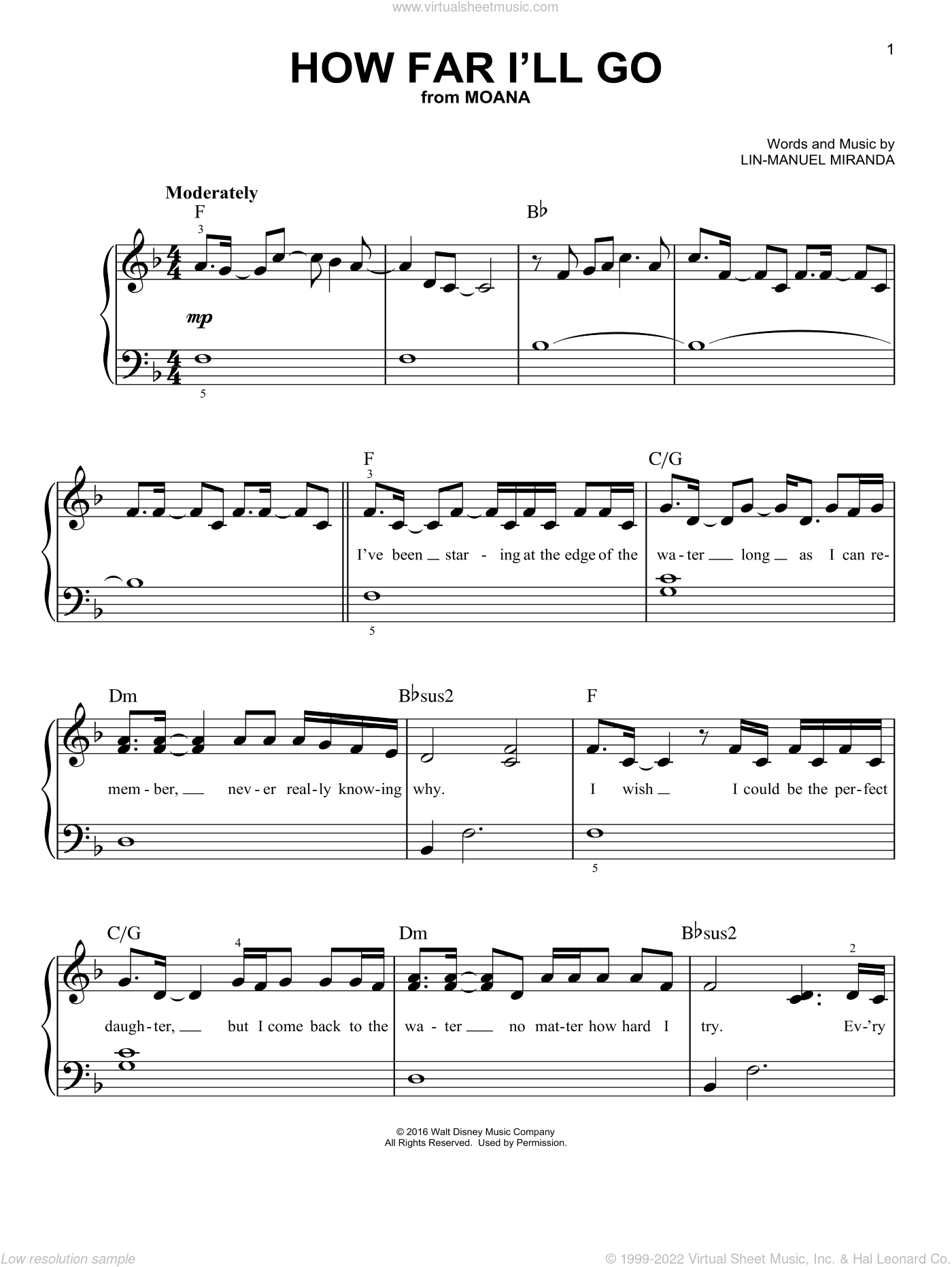 How Far I'll Go By Alessia Cara Free Sheet Music